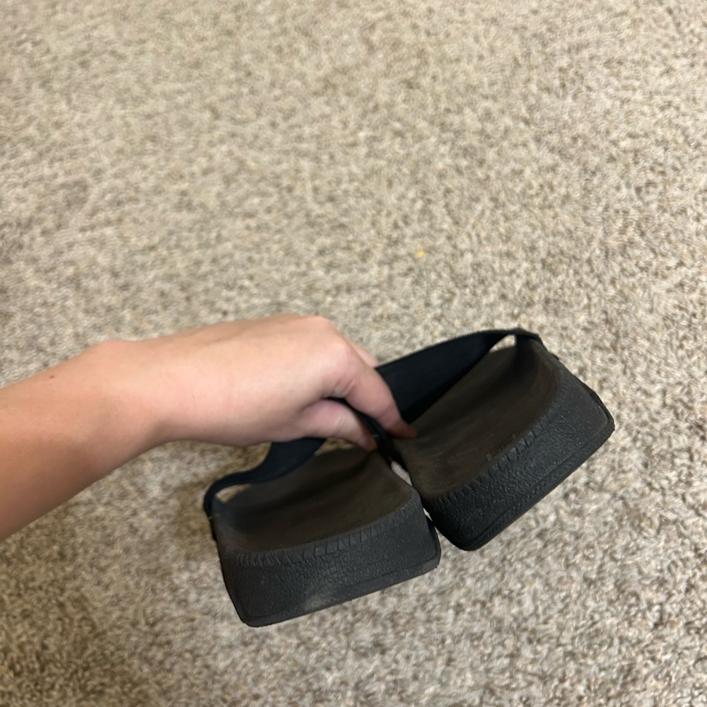 Hunter Original Elastic Slide Sandals Black Women's Cushioned Textile Open Toe - Picture 9 of 9